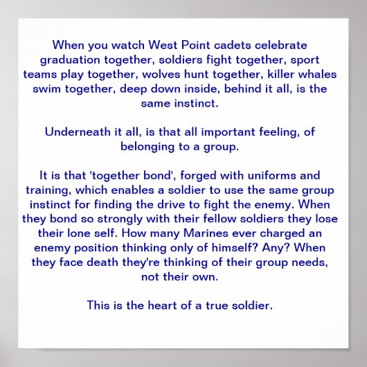 Het hart van een ware soldaat poster (Voorkant)