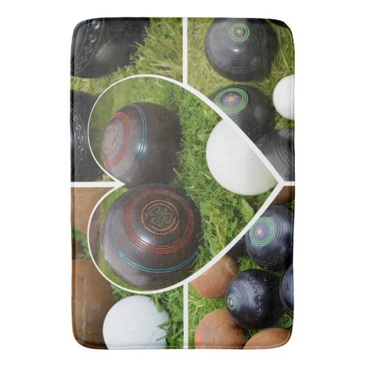 Het hart van gazon kommen: een  fotocollage badmat (Voorkant Verticaal)