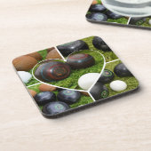 Het hart van gazon kommen: een fotocollage bier onderzetter (Linkerzijde)