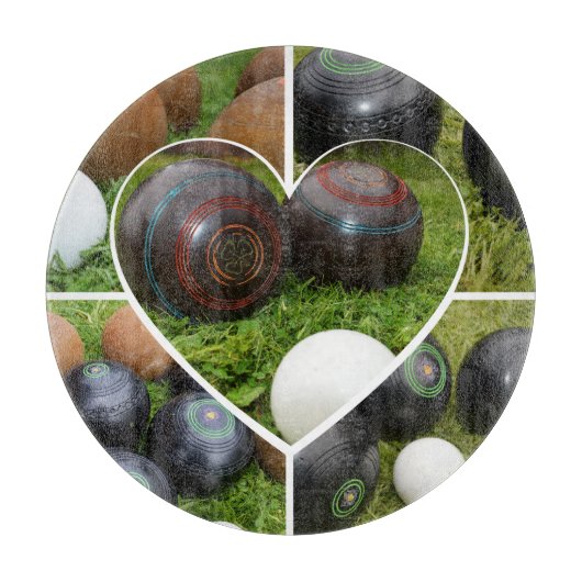 Het hart van gazon kommen: een fotocollage snijplank (Voorkant)