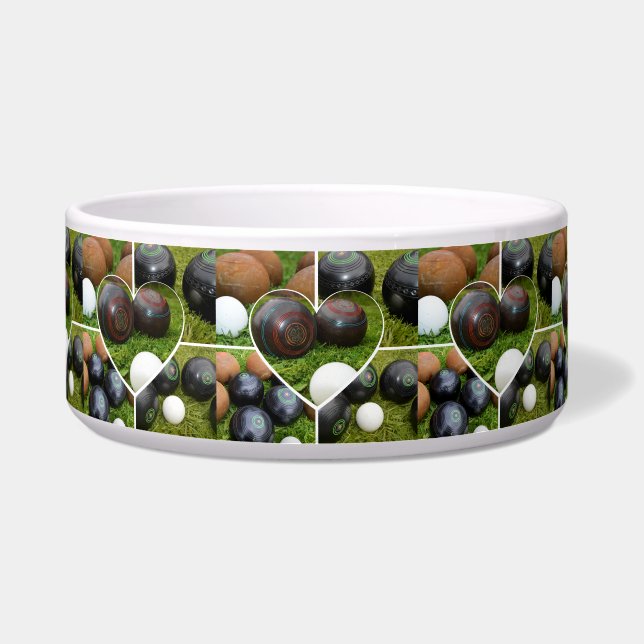 Het hart van gazon kommen: een  fotocollage voerbakje (Voorkant)