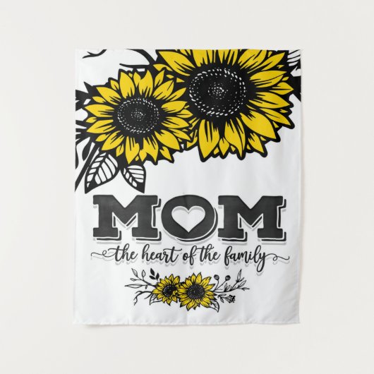 Het hart van het familiecadeau, Moederdag cadeau Wandkleed (Voorkant)