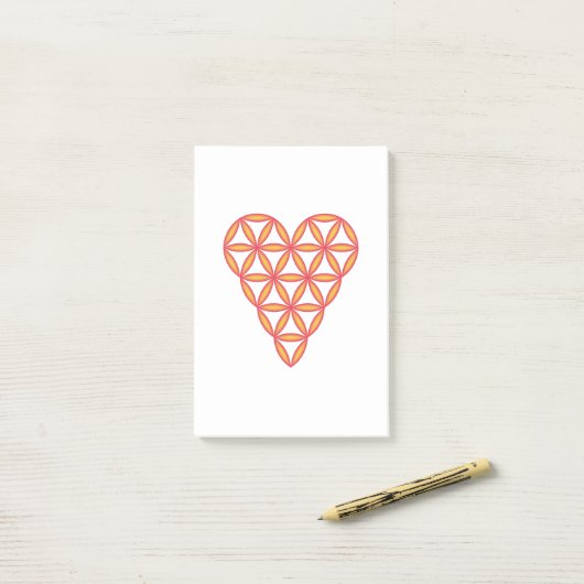 Het hart van het leven - Oranje/3D. Post-it® Notes (Op bureau)