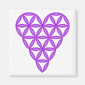 Het hart van het leven - Paars/3D. Magneet (Voorkant)