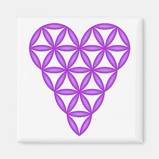 Het hart van het leven - Paars/3D. Magneet (Voorkant)