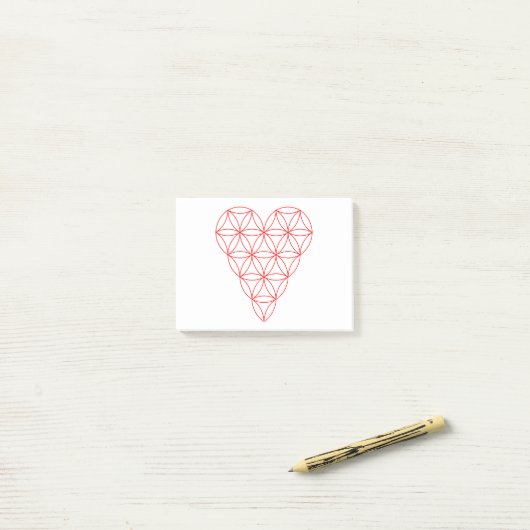 Het hart van het leven - rood/bekabeld.01 post-it® notes (Op bureau)