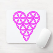 Het hart van het leven - roze/3D. Muismat (Met muis)