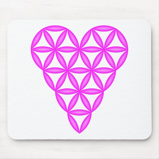 Het hart van het leven - roze/3D. Muismat (Voorkant)