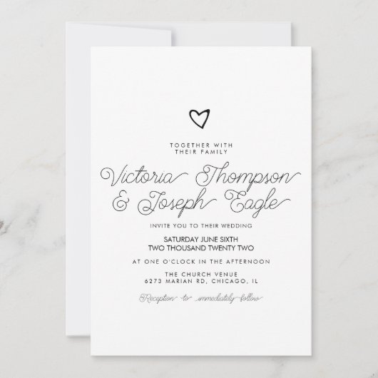 Het Hart van het manuscript Gelanteerde Zwart Witt Kaart (Voorkant)