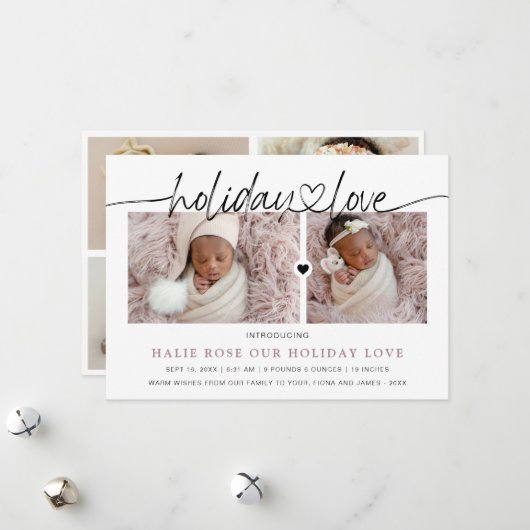 Het Hart van het manuscript verbonden Foto Collage Feestdagenkaart (Voorkant / Achterkant in situ)