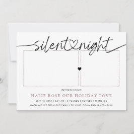 Het Hart van het manuscript verbonden Silent Night Feestdagenkaart