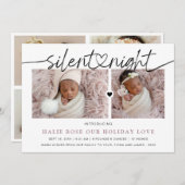 Het Hart van het manuscript verbonden Silent Night Feestdagenkaart (Voorkant / Achterkant)