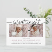 Het Hart van het manuscript verbonden Silent Night Feestdagenkaart (Staand voorkant)