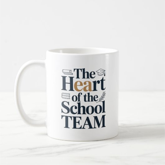 Het Hart van het Schoolteam Waarderingsgeschenk Koffiemok (Links)