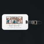 Het hart van het script schattig moderne multi-fot bagagelabel<br><div class="desc">Het hart van het manuscript schattig modern multi-foto beste vrienden triptycadeau</div>