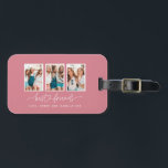 Het hart van het script schattig moderne multi-fot bagagelabel<br><div class="desc">Het hart van het manuscript schattig modern multi-foto beste vrienden triptycadeau</div>