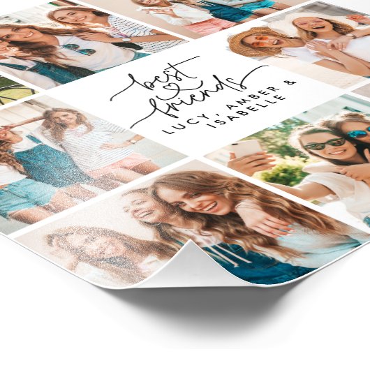 Het hart van het script schattig moderne multi-fot foto afdruk (Hoek)