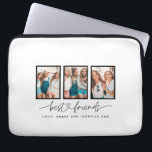 Het hart van het script schattig moderne multi-fot laptop sleeve<br><div class="desc">Het hart van het manuscript schattig modern multi-foto beste vrienden triptycadeau</div>