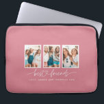 Het hart van het script schattig moderne multi-fot laptop sleeve<br><div class="desc">Het hart van het manuscript schattig modern multi-foto beste vrienden triptycadeau</div>