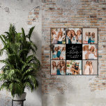 Het hart van het script schattig moderne multi-fot perfect poster<br><div class="desc">Script hart schattig modern multi foto beste vrienden eenvoudige minimal elegante home decor zwart-wit poster cadeau.</div>