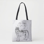 Het hart van het Wolf-Tas Tote Bag (Voorkant)
