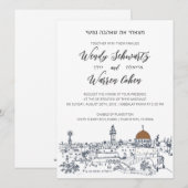 Het hart van Jeruzalem Joodse huwelijksuitnodiging Kaart (Voorkant / Achterkant)