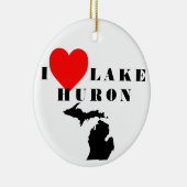 Het hart van Lake Huron Michigan Keramisch Ornament (Rechts)