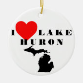 Het hart van Lake Huron Michigan Keramisch Ornament (Voorkant)
