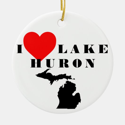 Het hart van Lake Huron Michigan Keramisch Ornament (Voorkant)