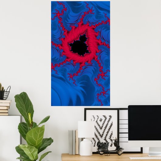 Het hart van Mandelbrot Fractal Abstracte Kunst Poster (Thuiskantoor)