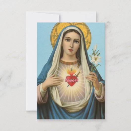 Het hart van Mary Our Lady Heilige Maria Moeder va Bedankkaart (Voorkant)