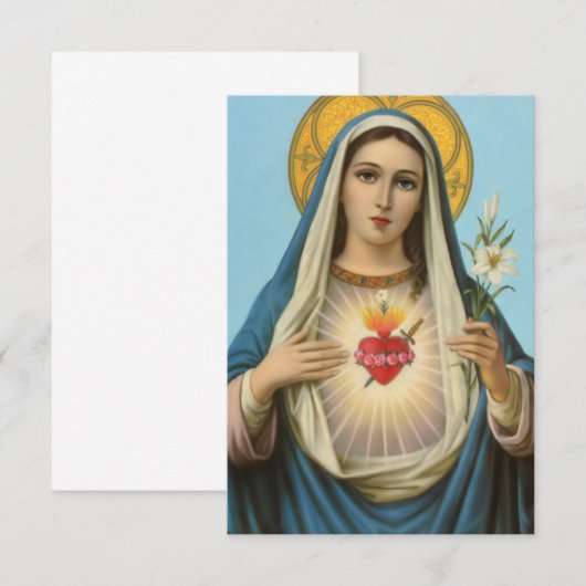 Het hart van Mary Our Lady Heilige Maria Moeder va Bedankkaart (Voorkant / Achterkant)