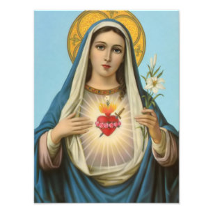 Het hart van Mary Our Lady Heilige Maria Moeder va Foto Afdruk