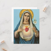 Het hart van Mary Our Lady Heilige Maria Moeder va Kaart (Voorkant / Achterkant in situ)