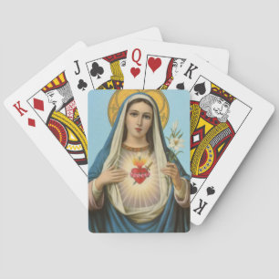 Het hart van Mary Our Lady Heilige Maria Moeder va Pokerkaarten