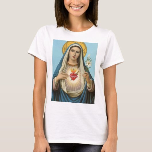 Het hart van Mary Our Lady Heilige Maria Moeder va T-shirt (Voorkant)