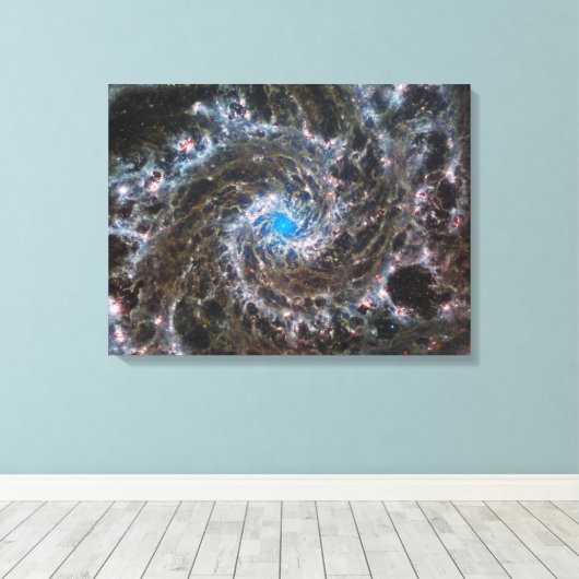 Het hart van Messier 74 Canvas Afdruk (Insitu (Houten vloer))