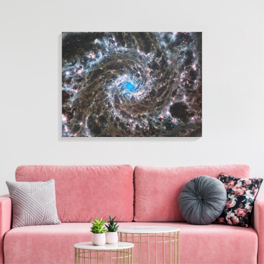 Het hart van Messier 74 Canvas Afdruk (Insitu (Woonkamer))