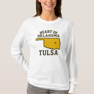 Het hart van Oklahoma Tulsa State Map Design T-shirt