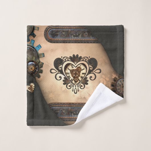 Het hart van steampunk bad handdoek (Wasdoekje)
