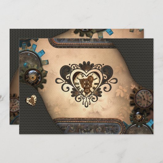 Het hart van steampunk kaart (Voorkant / Achterkant)