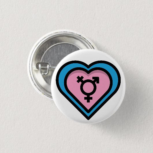Het hart van Trans Pride Button (Voorkant /achterkant)