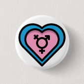 Het hart van Trans Pride Button (Voorkant)