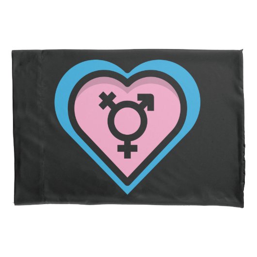 Het hart van Trans Pride Kussensloop (Voorkant-Links)