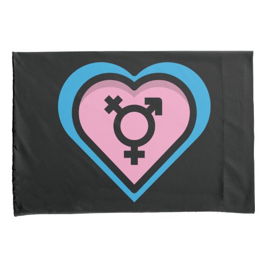 Het hart van Trans Pride Kussensloop (Voorkant-Rechts)