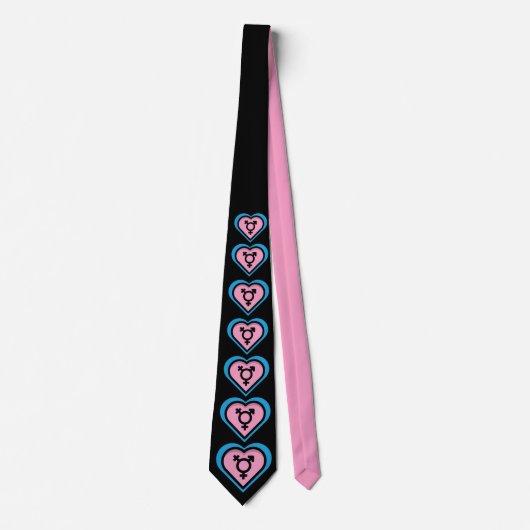 Het hart van Trans Pride Necktie Stropdas (Voorkant)