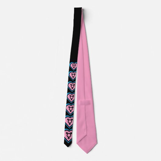 Het hart van Trans Pride Necktie Stropdas (Achterkant)