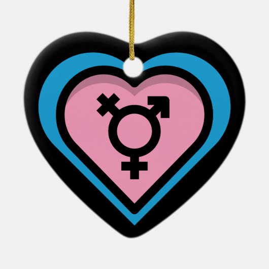 Het hart van Trans Pride Ornament (Achterkant)