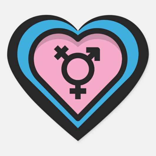 Het hart van Trans Pride Sticker (Voorkant)