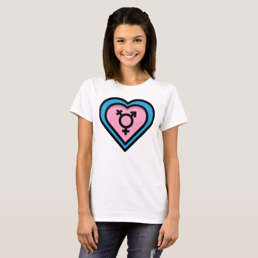 Het hart van Trans Pride T-shirt (Voorkant volledig)